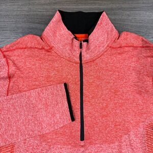 Nike Golf Dri Fit Quarter Zip Pullover Red Heather Men Medium stretch